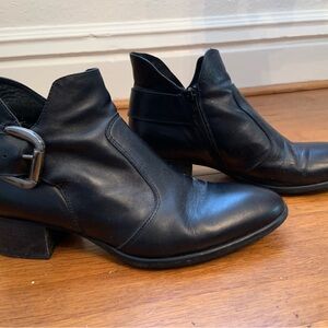 Black Leather Ankle Boots